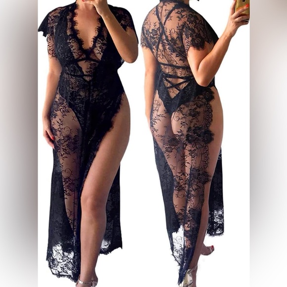 Elegant Black Lace Cover Up - Picture 12 of 12